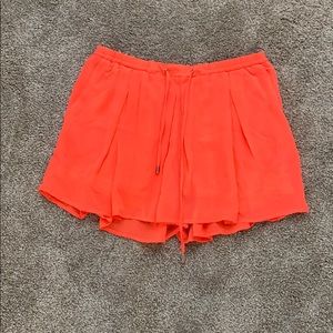 Very J neon orange flowy lined shorts
